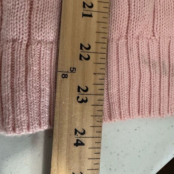 Chaps Classics Ralph Lauren Women’s Pink Turtleneck Cable Sweater Size Large - Picture 7 of 8
